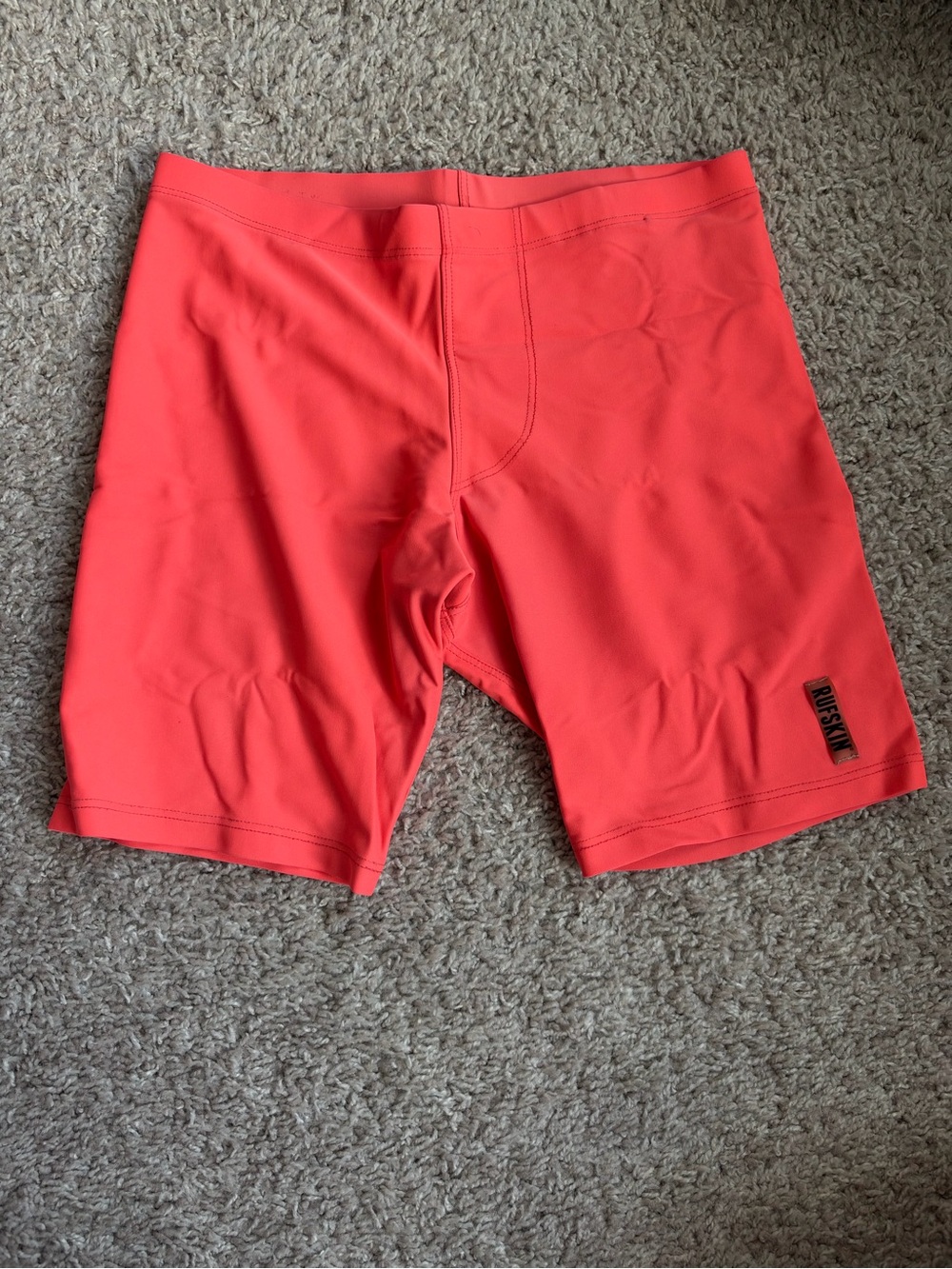 Rufskin Men's Coral-Red Swim Rash Shorts